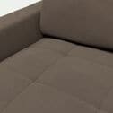 Canapé 2 places fixe en tissu microfibre avec accoudoirs 15cm - taupe-MAURO