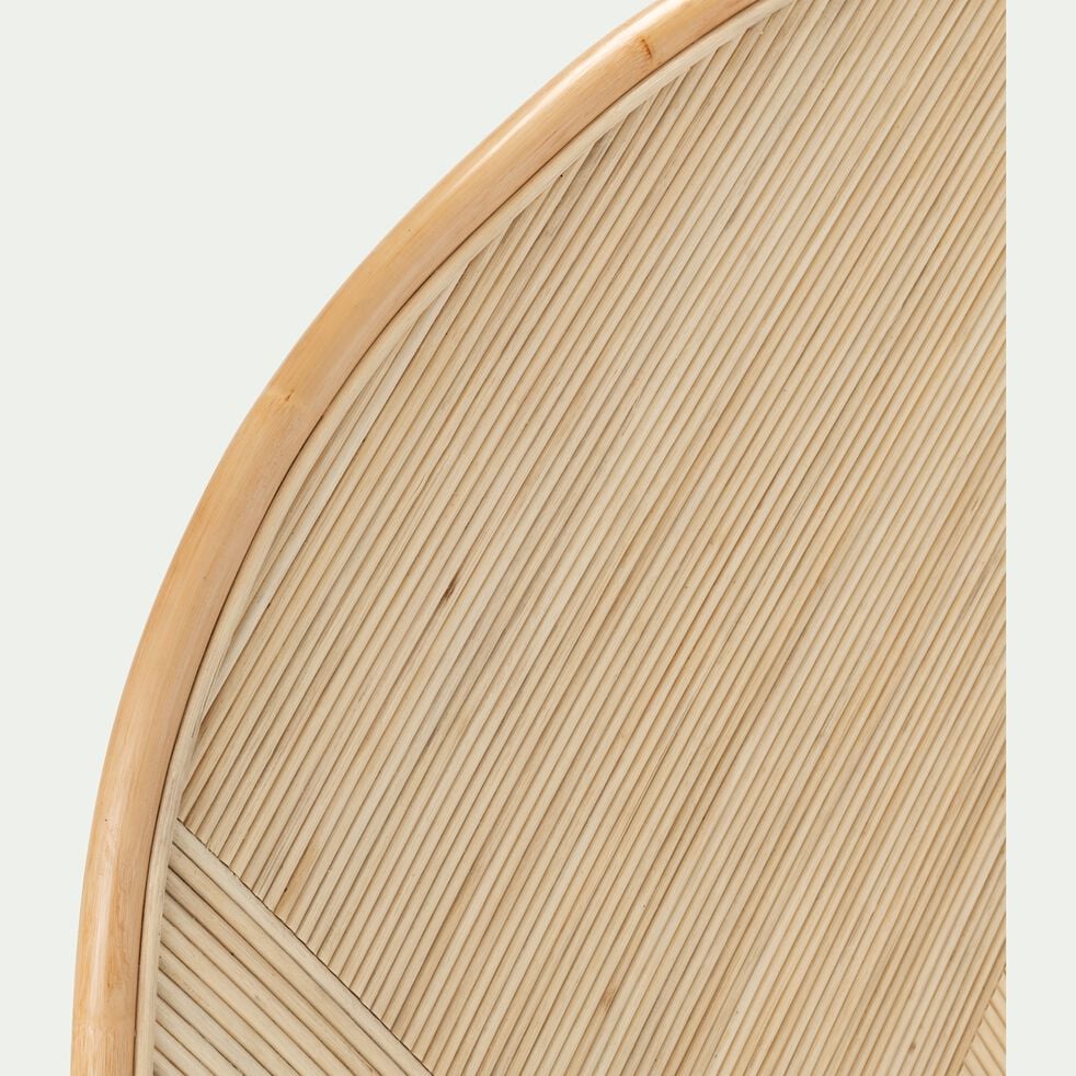 Tête de lit ronde en rotin - bois clair 135x170-MARIETTA