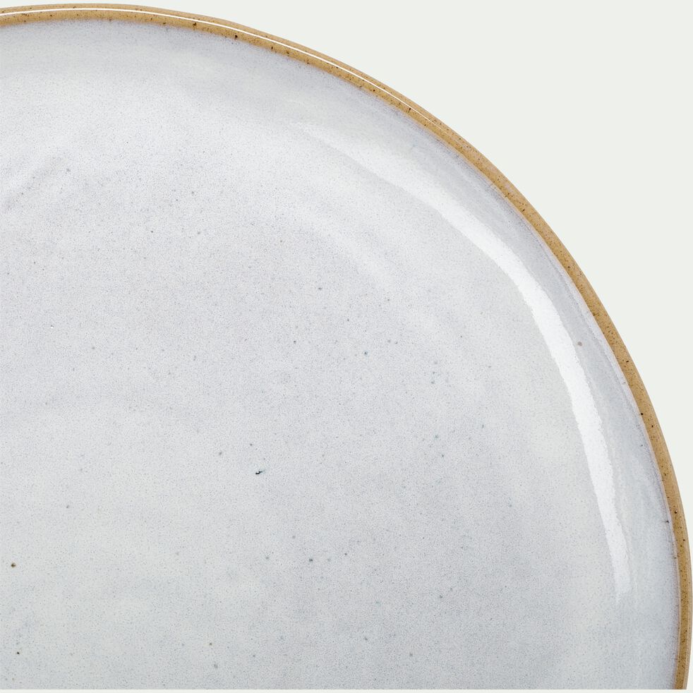 Assiette plate bicolore en grès recyclé D28cm - blanc-VENUS