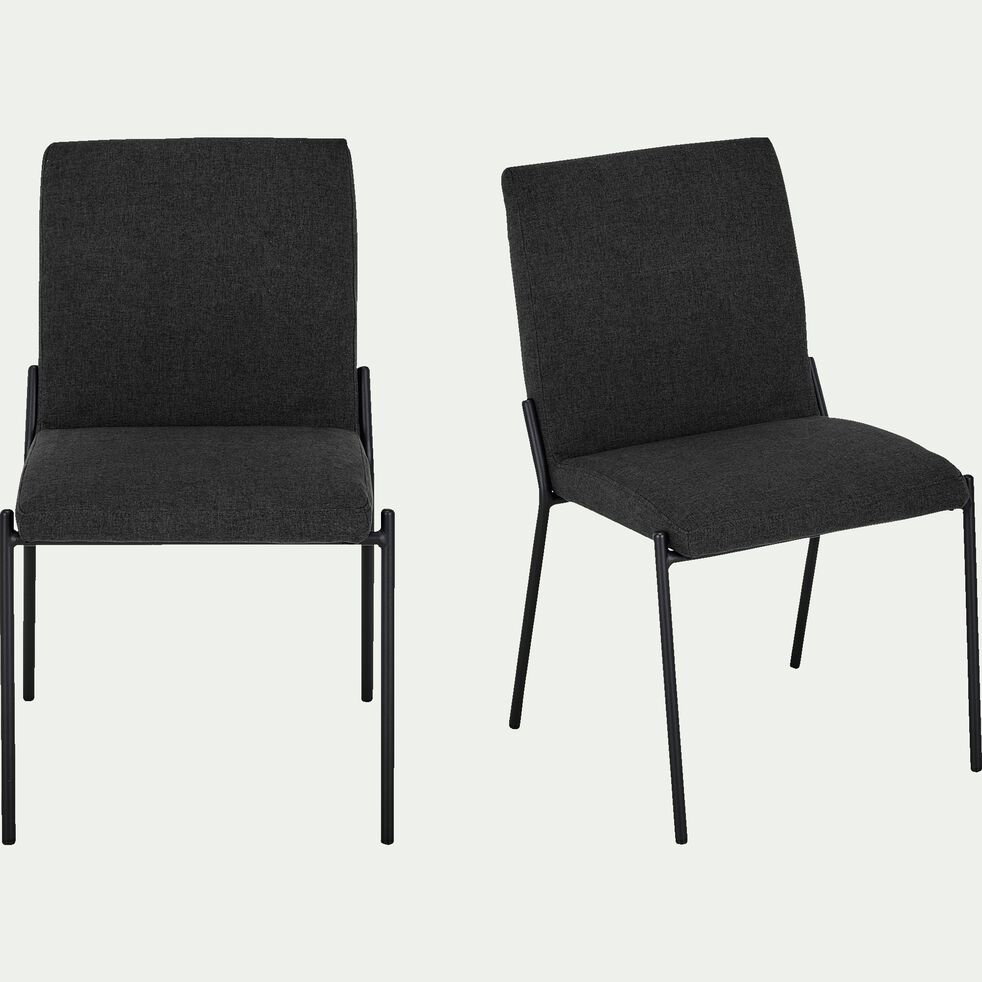 Chaise en tissu noir pieds noirs  JASPE  chaise  alinea