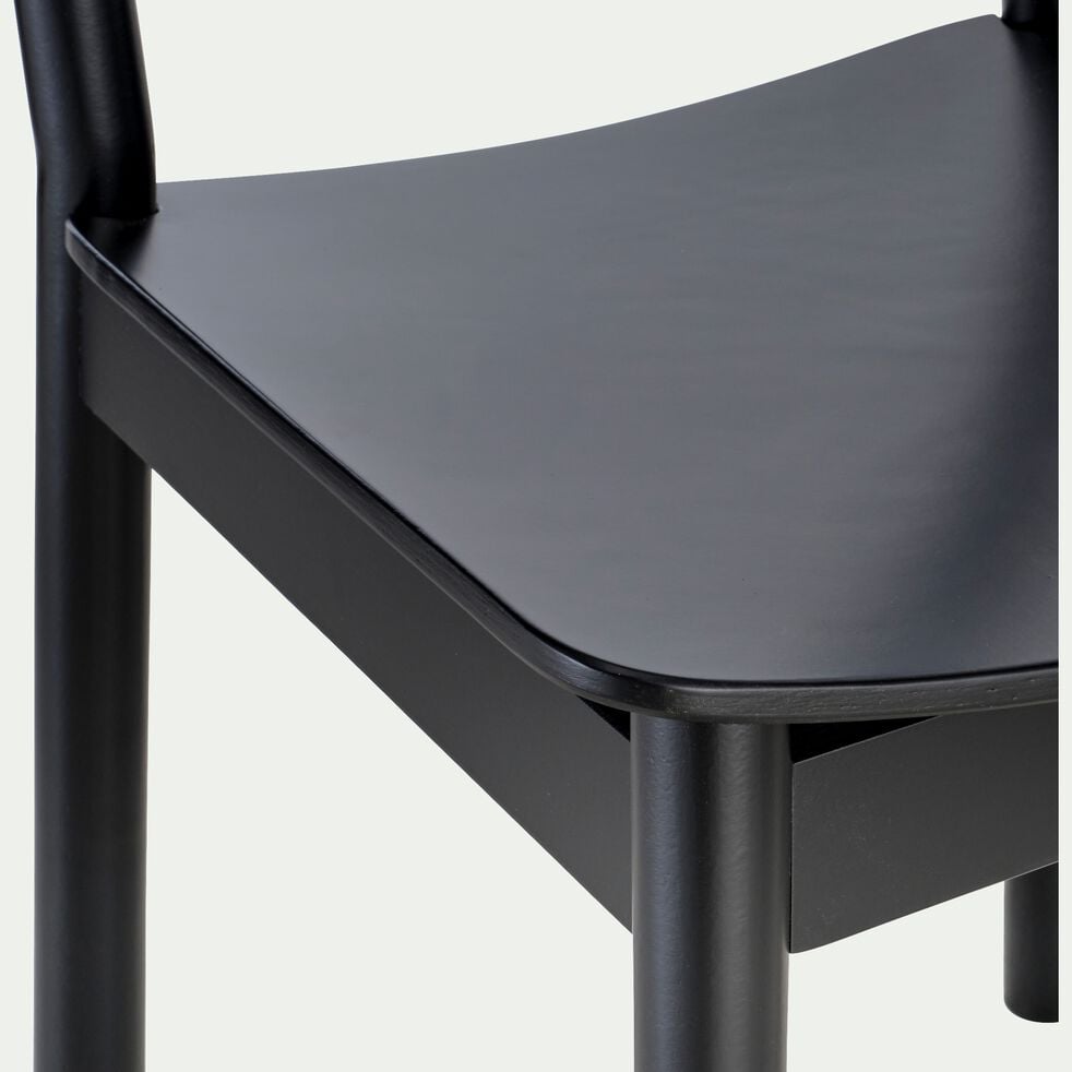 Chaise en bois de hêtre massif - noir-TRAVERSE