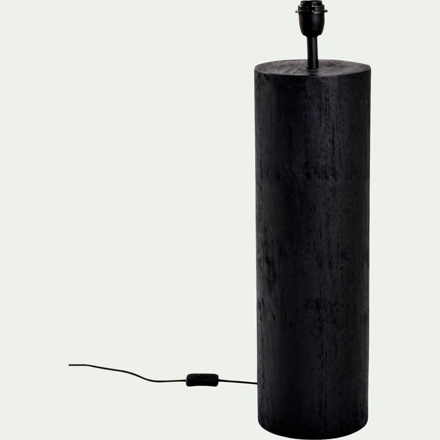 Pied de lampe électrifié en bois de manguier H76cm - naturel-CESAR
