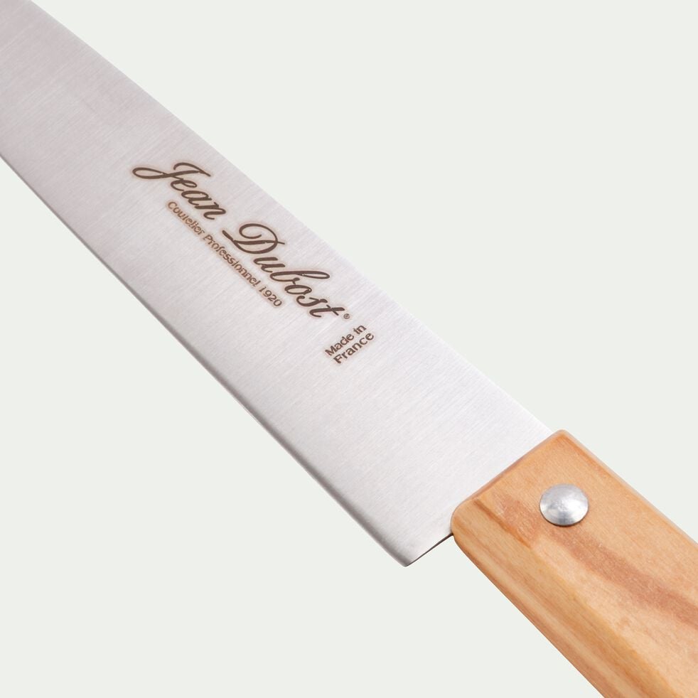 Couteau de cuisine en inox et bois d'olivier 28cm - naturel-TRADITION