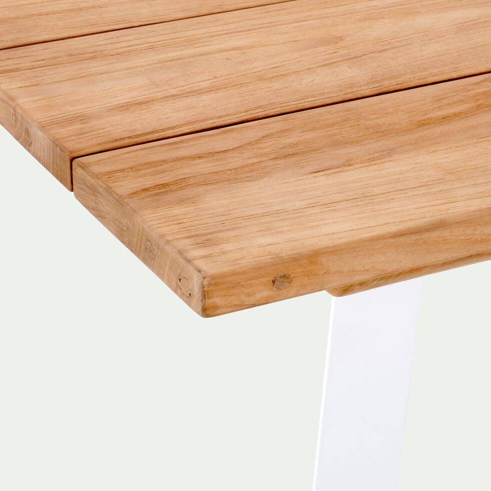 Table de jardin en teck et aluminium - bois clair (8 places)-ITAQUE