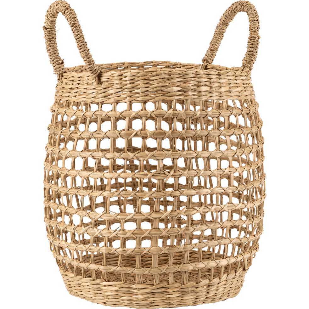 Panier tressé en jonc de mer D30xH21cm - MOUSTELLE ...