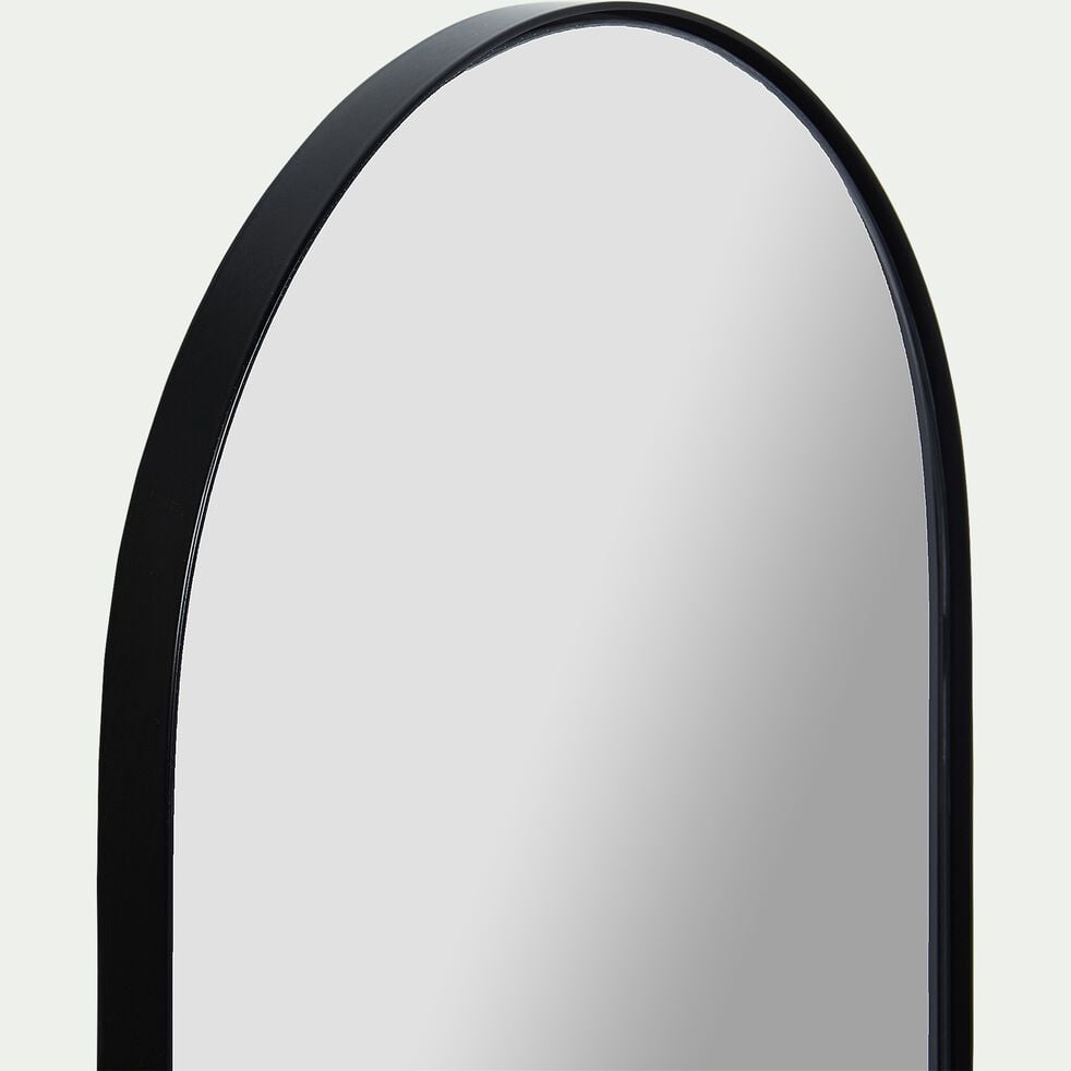 Miroir ovale en métal reflets bleutés - noir 30x120cm-ARSENE