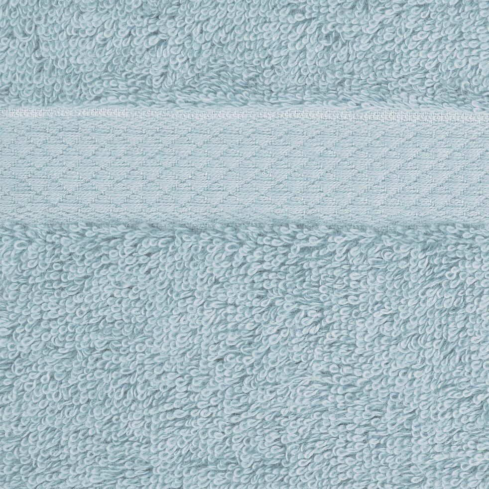 Lot de 2 serviettes invité en coton peigné - bleu calaluna 30x50cm-AZUR