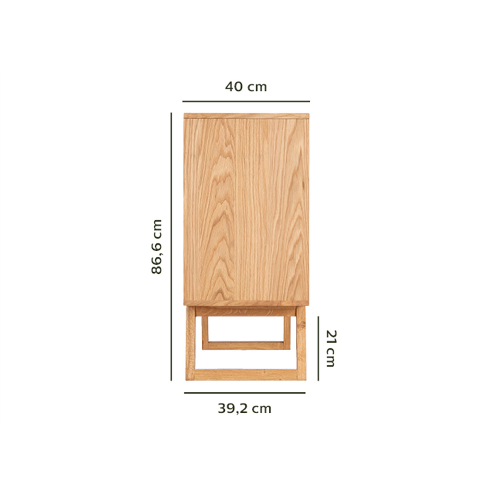 Commode 3 tiroirs et 1 porte en plaqué chêne - bois clair-BRUNA