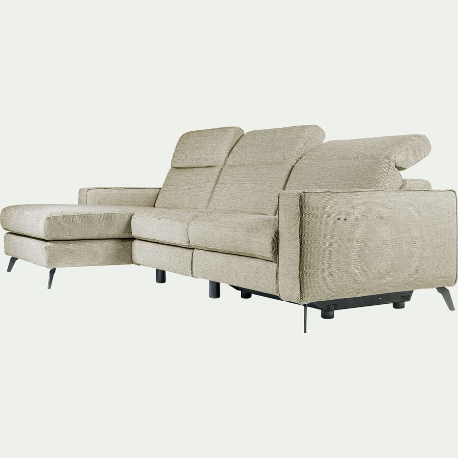Canapé d'angle gauche relax en tissu - beige roucas-SALVIA
