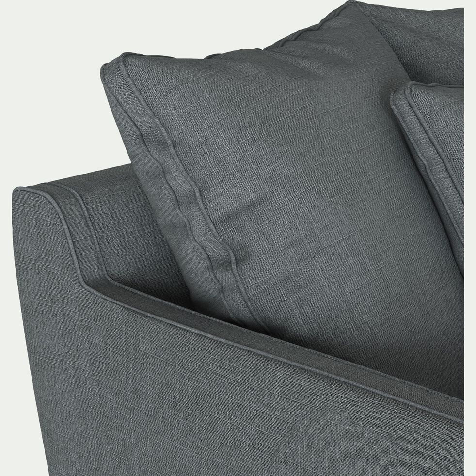 Canapé 2 places fixe tissu mixte - gris ardoise-LENITA