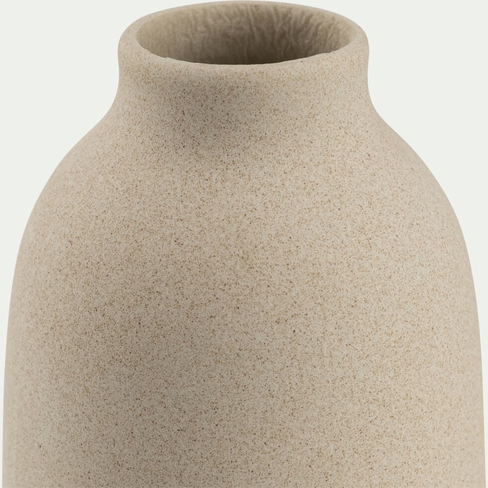 Vase bouteille en grès D7xH9,5cm - beige-FONTIENNE