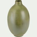 Vase ovale en faïence - vert D20xH35cm-ACHITA