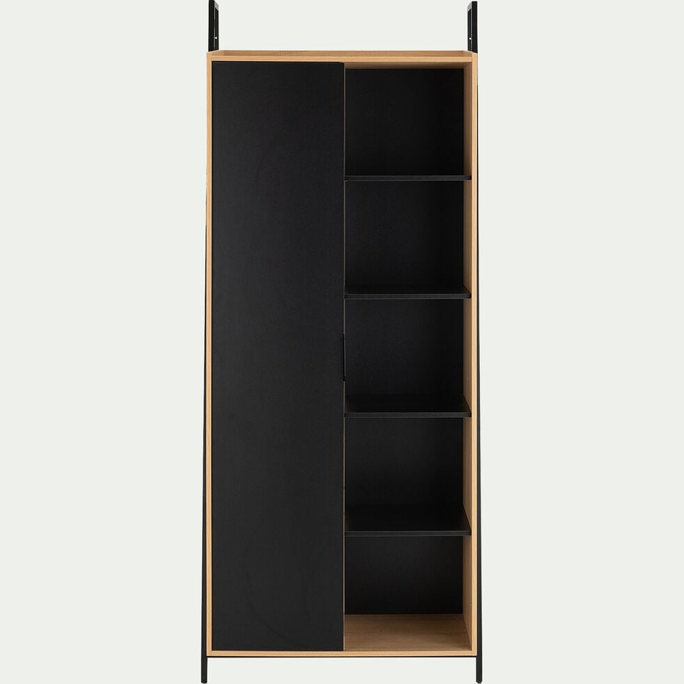 Armoire 1 Porte Bois Clair Et Metal Noir H221cm Henry Dressing Alinea Armoire 1 Porte Bois Clair Et Metal Noir H221cm Henry Dressing Alinea