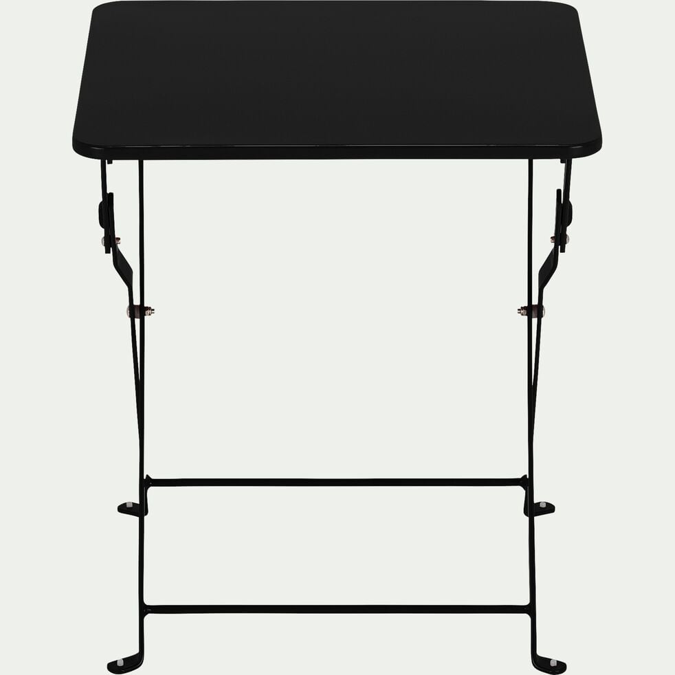 Table de jardin pliante carrée en acier - noir (2 places)-CERVIONE
