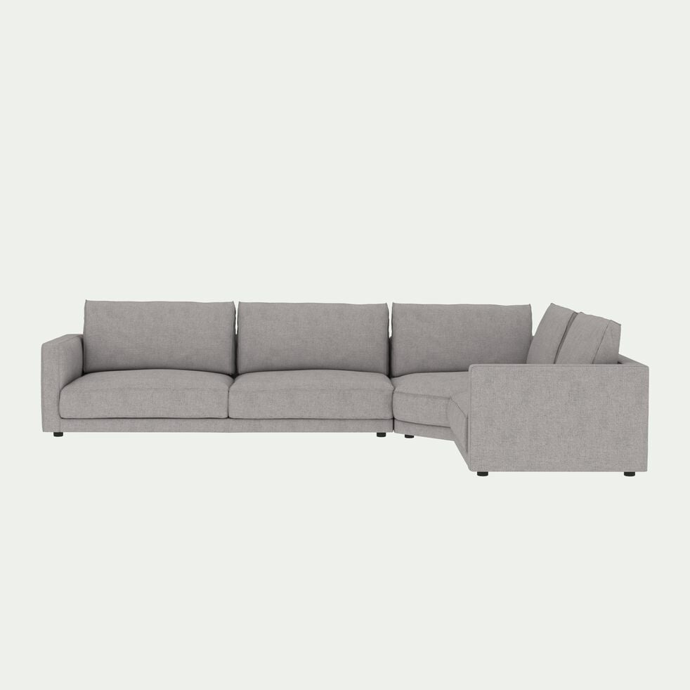 Canapé d'angle droit 5 places en tissu joint - gris vésuve-AUDES