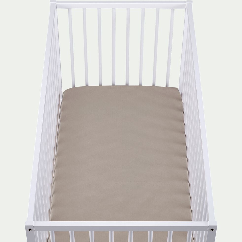 Drap Housse Bebe En Coton Bio 70x140 B15cm Beige Alpilles Calanques 70x140 Cm Linge De Lit Alinea