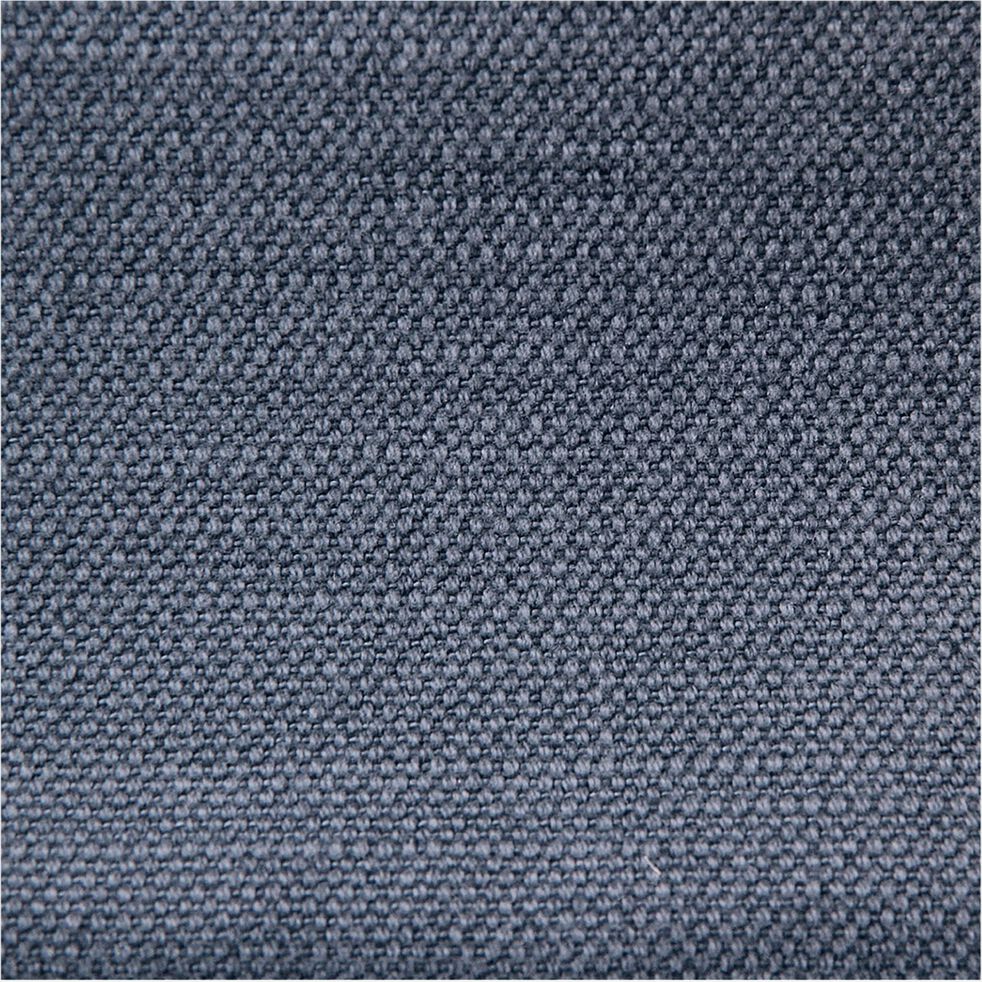 Canapé d'angle droit fixe en coton et lin - bleu calabrun-KALISTO