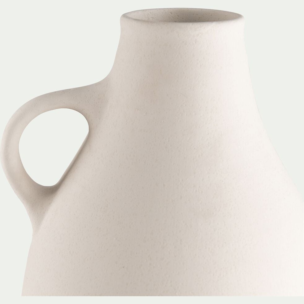 Vase boule blanc en faïence H27cm - blanc-KAMU