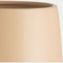 Pot avec soucoupe en céramique - beige H18cm-JUAN