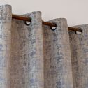 Rideau à œillets en velours de polyester dévoré 135x250cm - gris-CHI