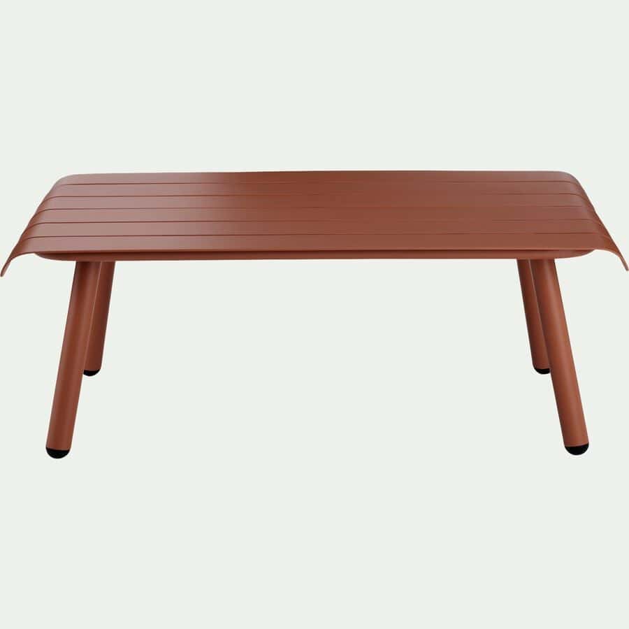 Table basse de jardin rectangulaire en aluminium - brun rustrel-PARADOU