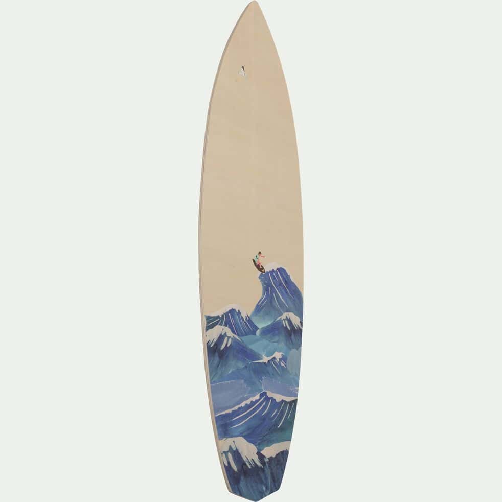 Planche de surf décorative motif vague H100cm - bleu-SORMIOU