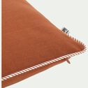 Coussin à passepoil bicolore en coton 30x50cm - brun rustrel-ARLES