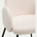 Chaise en tissu bouclette avec accoudoirs - blanc-LOUMI