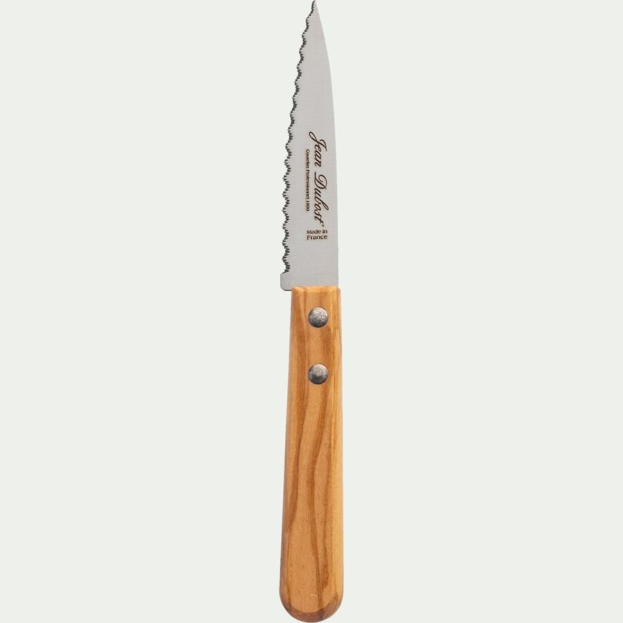 Couteau à légumes en inox et bois d'olivier 18cm - naturel-TRADITION