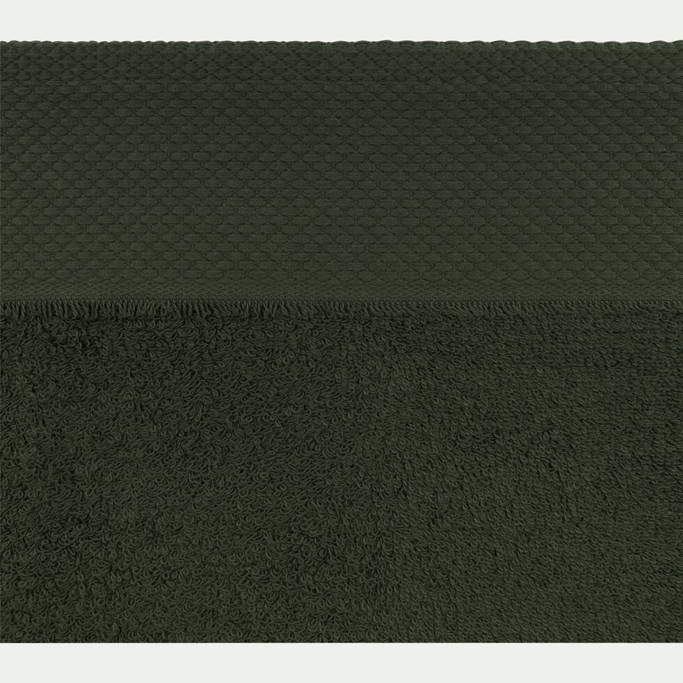 Drap de bain en coton peigné - vert cèdre 100x150cm-AZUR