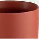 Cache-pot en céramique - rouge ricin D7xH7,5cm-MARTIN