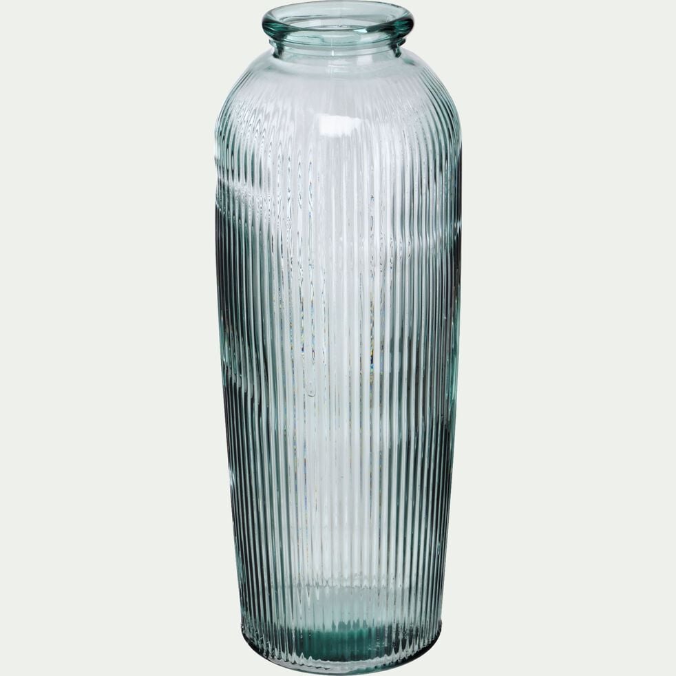 Vase bouteille en verre recyclé D30xH70cm - transparent-EMILIAN