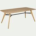 Table de repas rectangulaire bois et acier L200cm - bois clair (8 places)-FANETTE