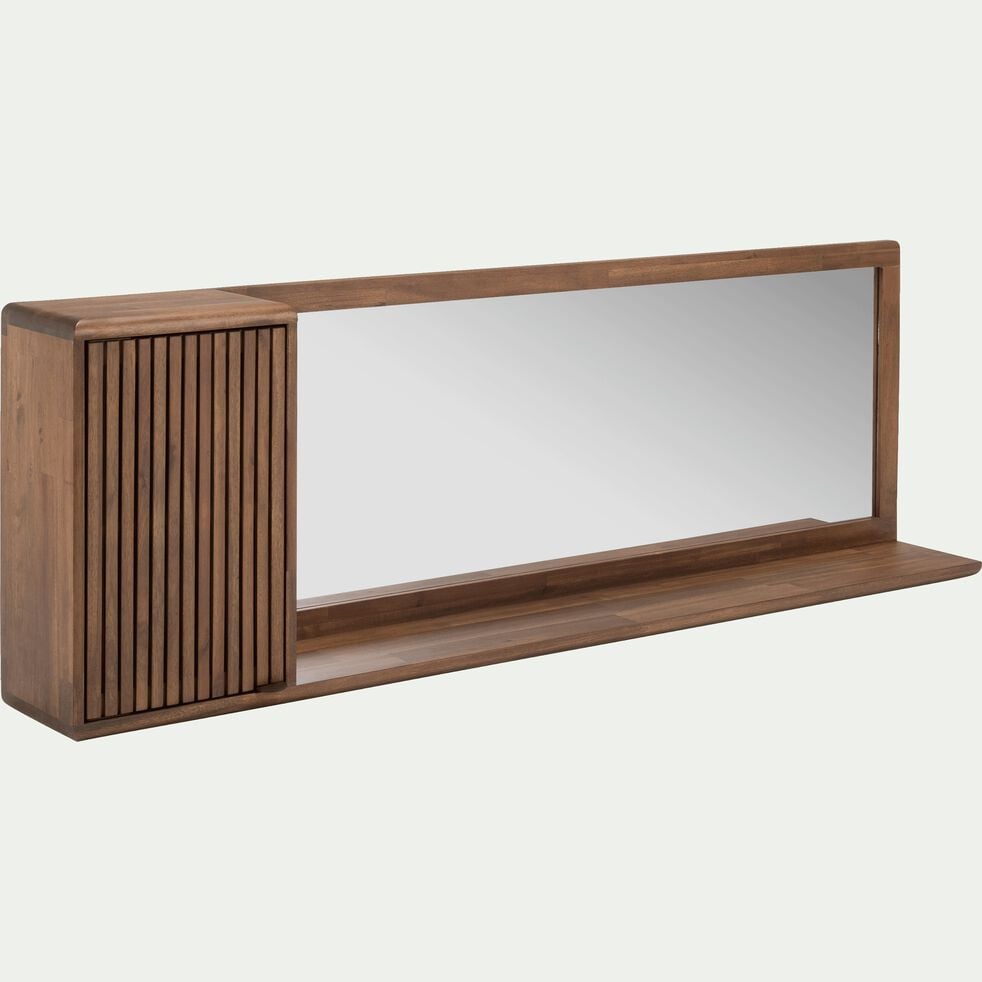 Meuble rectangle étagère miroir en acacia L150cm-LOUVANS