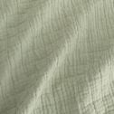 Plaid tissage carreaux en coton 120x170cm - vert olivier-ESTATE
