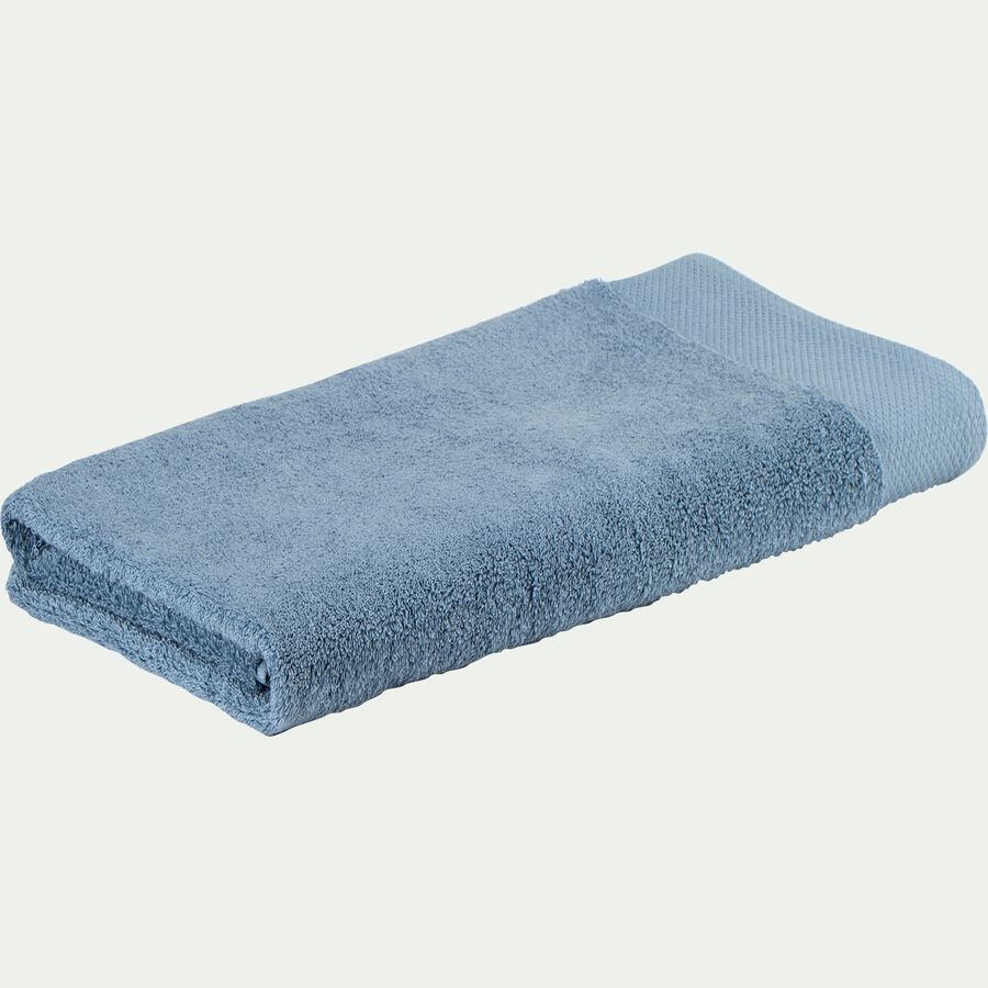 Drap de douche en coton peigné - bleu autan 70x140cm-AZUR