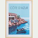 Image encadrée paysage côte d'Azur 53x73cm - bleu-PLM COTE AZUR