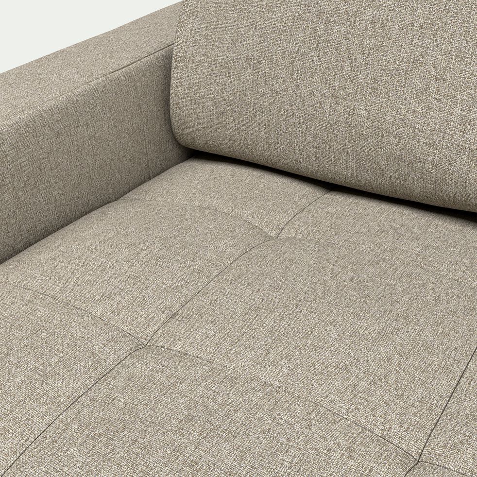 Canapé 3 places fixe en tissu pop avec accoudoirs 15cm - beige-MAURO