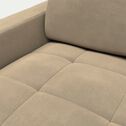 Canapé 2 places fixe en tissu microfibre avec accoudoirs 15cm - beige alpilles-MAURO