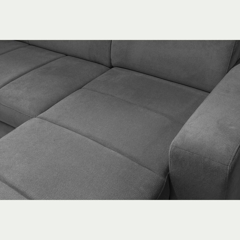 Canapé d'angle réversible convertible en tissu  - gris moyen-ORIGANO