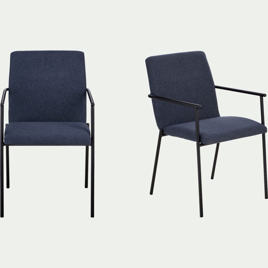 Chaise en tissu avec accoudoirs - bleu figuerolles-JASPER