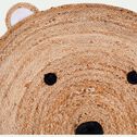 Tapis rond motif tête d'ours en jute d100cm - naturel-JOE