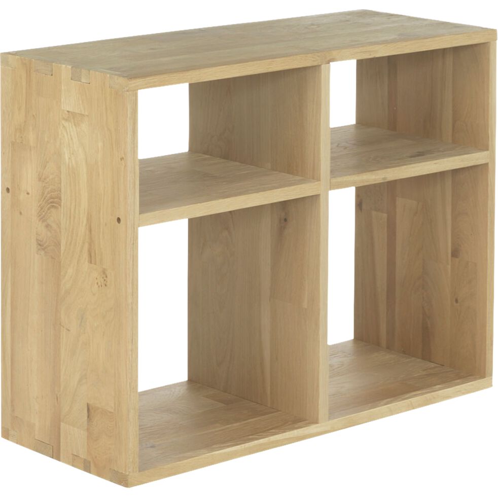 TASSIA - Étagère 4 cases en chêne - bois clair