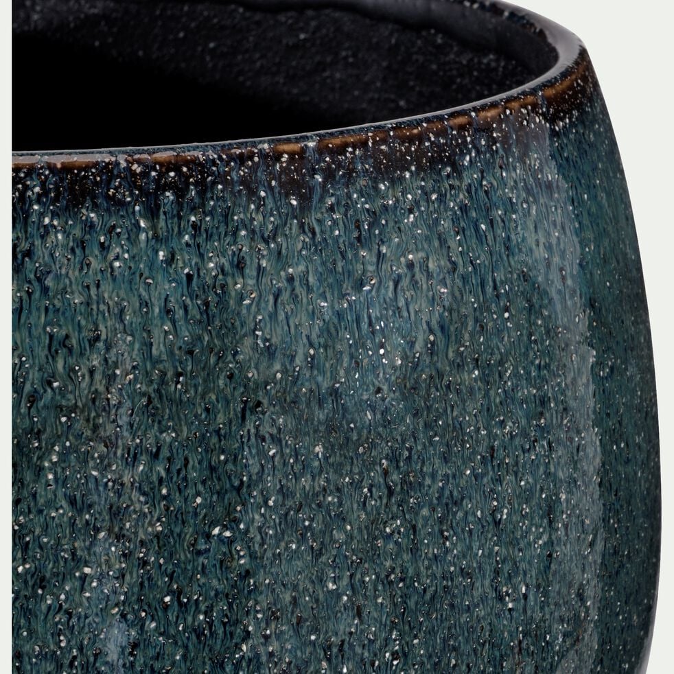 Cache-pot en céramique D21cm - bleu niolon-GIONA