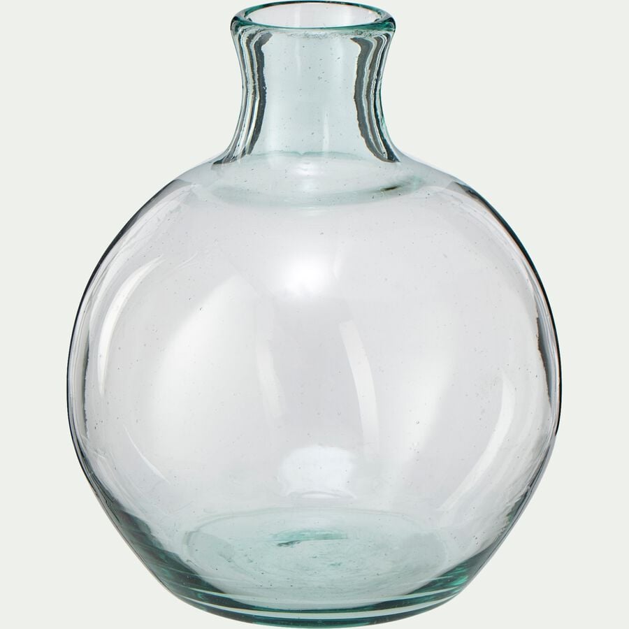 Vase boule en verre recyclé H24cm - transparent-VALOUR