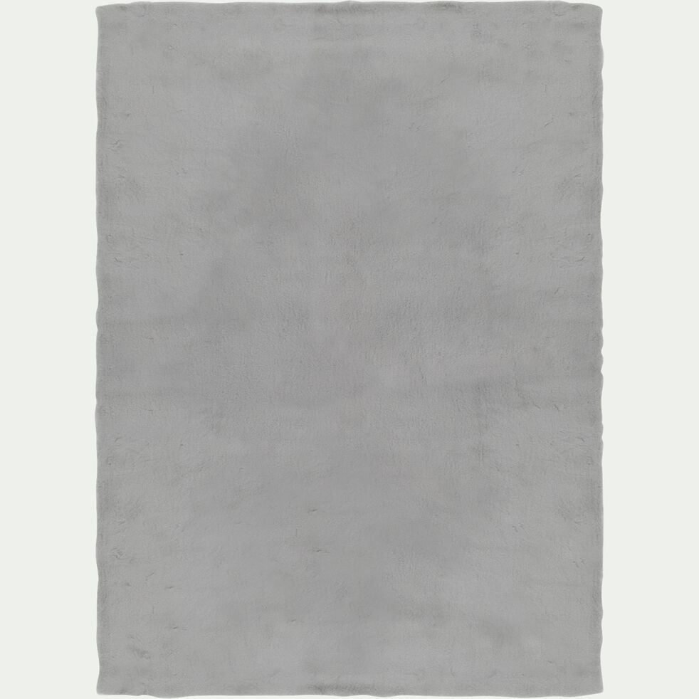 Tapis imitation fourrure - gris 160x230cm-JOUVE