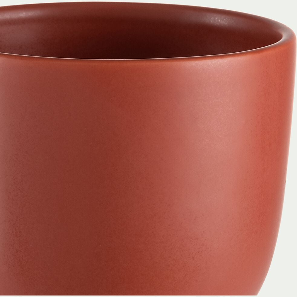 Cache-pot sur pieds en céramique - rouge ricin H11cm-JEREZ