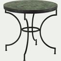 Table de repas jardin ronde en zellige et acier galvanisé - vert tamegroute (4 places)-JEBHA