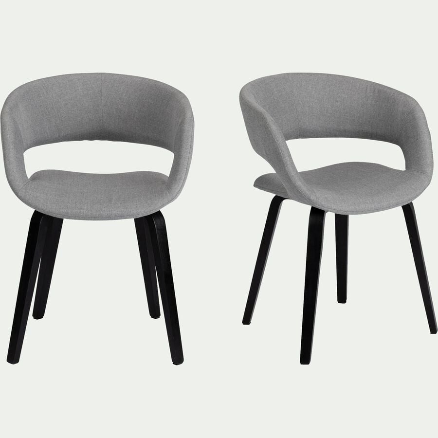 Chaise en tissu avec accoudoirs - gris borie-JOYAU