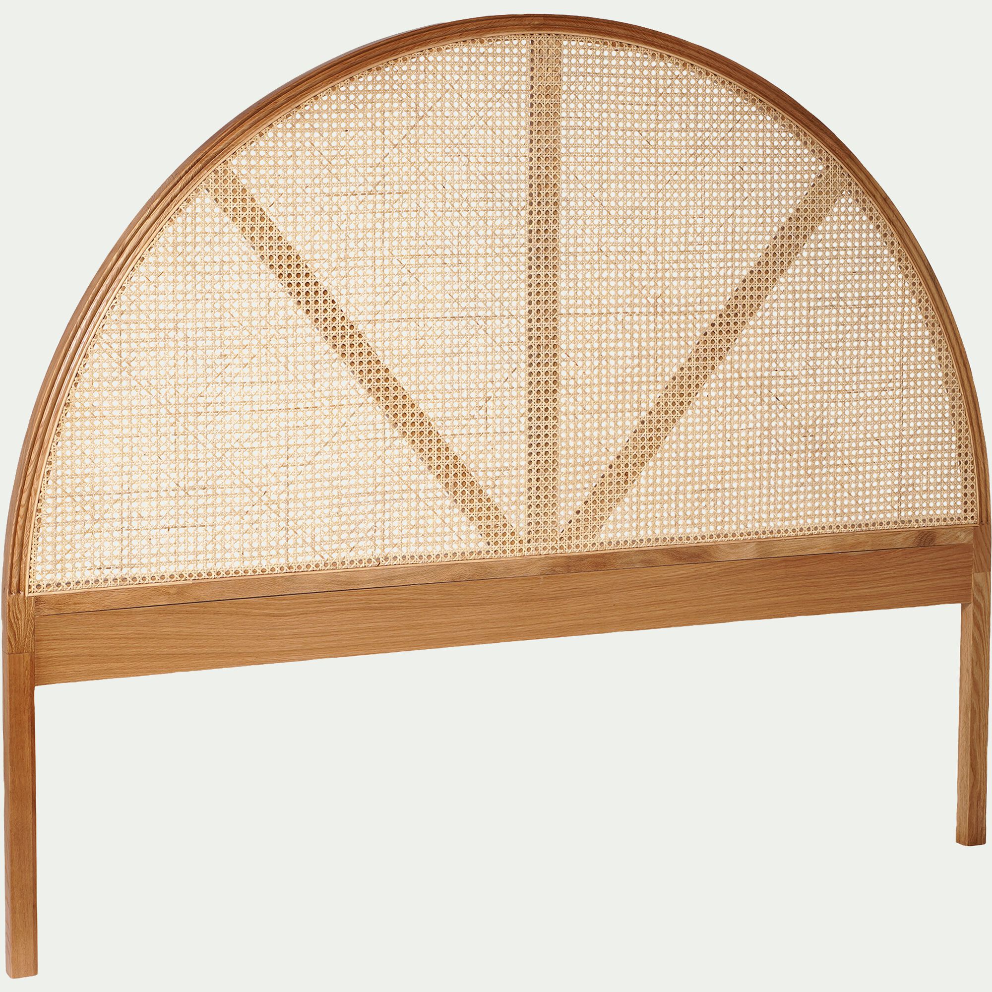 Tête de lit ronde en chêne et rotin L170cm - bois clair - ABELLE | alinea